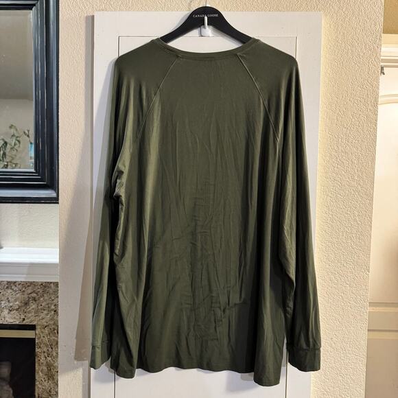 Cozy Earth Men's Bamboo Stretch-Knit Long Sleeve Tee Size Large Green - Picture 4 of 6